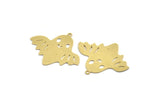 Brass Ghost Charm, 6 Raw Brass Cute Ghost Charms With 1 Loop, Findings (28.5x34x0.60mm) A6365