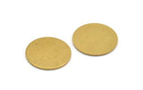 Brass Round Tag, 12 Raw Brass Round Stamping Blanks, Findings (19x1mm) D1272