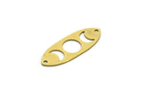 Brass Marquise Charm, 12 Raw Brass Moon Phases Pattern Marquies Shaped Charms With 2 Holes, Charm Pendants, Findings (30x11x0.60mm) A6424