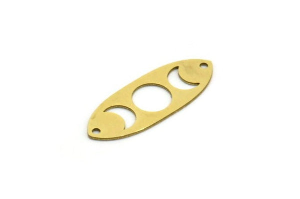 Brass Marquise Charm, 12 Raw Brass Moon Phases Pattern Marquies Shaped Charms With 2 Holes, Charm Pendants, Findings (30x11x0.60mm) A6424