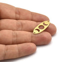 Brass Marquise Charm, 12 Raw Brass Moon Phases Pattern Marquies Shaped Charms With 2 Holes, Charm Pendants, Findings (30x11x0.60mm) A6424