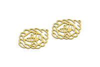 Brass Bee Charm, 6 Raw Brass Bee Charms With 1 Loop, Findings (33x27x0.60mm) A6421