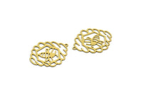 Brass Bee Charm, 6 Raw Brass Bee Charms With 1 Loop, Findings (33x27x0.60mm) A6421