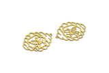 Brass Bee Charm, 6 Raw Brass Bee Charms With 1 Loop, Findings (33x27x0.60mm) A6421