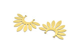 Brass Flower Charm, 4 Raw Brass Flower Shaped Charms With 2 Loops, Necklace Charms, Connector Findings (39x47x0.80mm) A6435