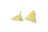 Brass Triangle Earring, 12 Raw Brass Triangle Stud Earrings With 1 Hole (12x14x0.40mm) A0015 A6441