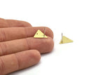Brass Triangle Earring, 12 Raw Brass Triangle Stud Earrings With 1 Hole (12x14x0.40mm) A0015 A6441