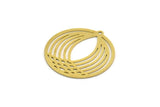 Brass Geometric Charm, 2 Raw Brass Round Charms With 1 Hole (32x30x0.60mm) A6431