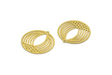 Brass Geometric Charm, 2 Raw Brass Round Charms With 1 Hole (32x30x0.60mm) A6431