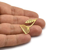 Brass Dandelion Charm, 12 Raw Brass Taraxacum Charms With 1 Loop (34x18x0.60mm) A6426