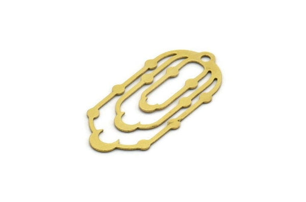 Brass Oval Charm, 10 Raw Brass Crescent Moon Charms With 1 Loop, Earring Charms (35x16x0.60mm) A6425