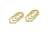 Brass Oval Charm, 10 Raw Brass Crescent Moon Charms With 1 Loop, Earring Charms (35x16x0.60mm) A6425