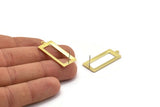 Brass Rectangle Earring, 8 Raw Brass Rectangle Stud Earrings With 1 Loop (33x14x0.80mm) B0321 A6600