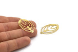 Brass Oval Earring, 4 Raw Brass Oval Shaped Stud Earrings With 1 Loop (40x23.5x0.60mm) A5063 A6579
