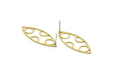 Brass Marquise Earring, 8 Raw Brass Marquise Shaped Stud Earrings (39x15x0.80mm) A5626 A6570