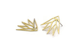 Brass Flower Earring, 10 Raw Brass Origami Shaped Lotus Flower Stud Earrings (20x24x0.60mm) A4337 A6596