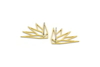 Brass Flower Earring, 10 Raw Brass Origami Shaped Lotus Flower Stud Earrings (20x24x0.60mm) A4337 A6596