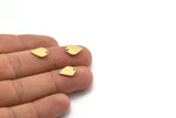 Brass Drop Charm, 24 Raw Brass Drop Charms With 1 Hole, Earrings, Findings (12x9x0.80mm) A6561