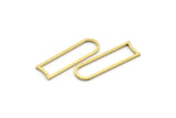 D Shape Rings, 50 Raw Brass D Shape Charms, Findings (22x6x0.80mm) A6559