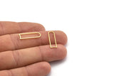 D Shape Rings, 50 Raw Brass D Shape Charms, Findings (22x6x0.80mm) A6559