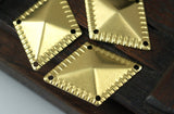 Brass Diamond Charm, 15 Raw Brass Diamond Charms, Findings (33x24mm)