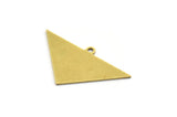 Brass Triangle Charm, 12 Raw Brass Triangle Charms With 1 Loop, Findings (16x27x0.60mm) A6443