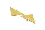 Brass Triangle Charm, 12 Raw Brass Triangle Charms With 1 Loop, Findings (16x27x0.60mm) A6443