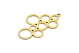 Brass Round Charm, 6 Raw Brass Round Shape Charms With 1 Loop, Circles Charm, Pendants, Findings (33.5x20x0.80mm) A6462