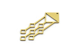 Brass Fringed Charm, 8 Raw Brass Fringe Shaped Charms With 1 Hole, Findings (44.5x16x0.80mm) A6450