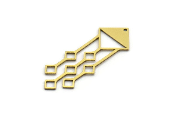 Brass Fringed Charm, 8 Raw Brass Fringe Shaped Charms With 1 Hole, Findings (44.5x16x0.80mm) A6450