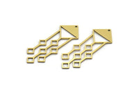 Brass Fringed Charm, 8 Raw Brass Fringe Shaped Charms With 1 Hole, Findings (44.5x16x0.80mm) A6450