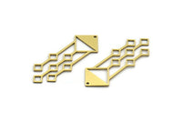 Brass Fringed Charm, 8 Raw Brass Fringe Shaped Charms With 1 Hole, Findings (44.5x16x0.80mm) A6450