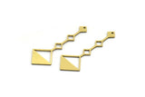 Brass Fringed Charm, 12 Raw Brass Fringe Shaped Charms With 1 Hole, Findings (44.5x16x0.80mm) A6455