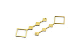 Brass Fringed Charm, 12 Raw Brass Fringe Shaped Charms With 1 Hole, Findings (44.5x16x0.80mm) A6456