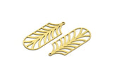 Brass Leaf Charm, 4 Raw Brass Branch Charms With 1 Loop, Charm Pendants (41x16x0.60mm) A6458