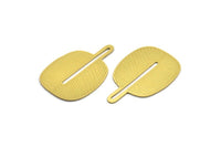 Brass Oval Charm, 4 Raw Brass Oval Charms, Earring Charms, Findings (43x27.5x0.60mm) A6446
