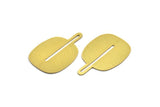 Brass Oval Charm, 4 Raw Brass Oval Charms, Earring Charms, Findings (43x27.5x0.60mm) A6446