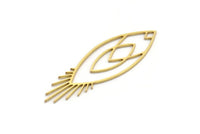 Brass Marquise Charm, 6 Raw Brass Marquise Charms, Earrings, Pendants (50x15x0.80mm) A6463