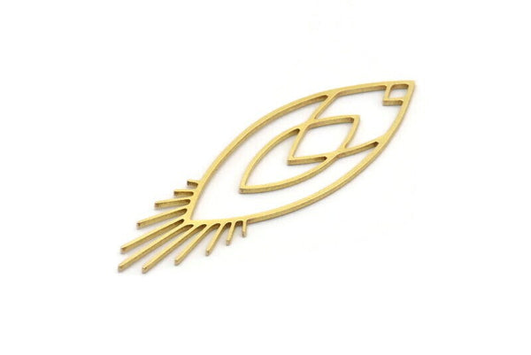 Brass Marquise Charm, 6 Raw Brass Marquise Charms, Earrings, Pendants (50x15x0.80mm) A6463