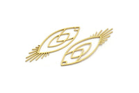 Brass Marquise Charm, 6 Raw Brass Marquise Charms, Earrings, Pendants (50x15x0.80mm) A6463