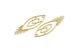 Brass Marquise Charm, 6 Raw Brass Marquise Charms, Earrings, Pendants (50x15x0.80mm) A6463