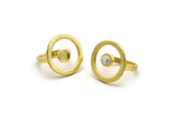 Brass Ring Settings, Raw Brass Round Ring With 1 Stone Setting - Pad Size 6mm N2292