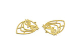 Brass Bird Charm, 10 Raw Brass Owl Shaped Charms With 1 Loop (28x22x0.60mm) A6632