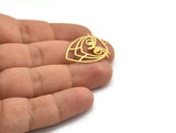 Brass Bird Charm, 10 Raw Brass Owl Shaped Charms With 1 Loop (28x22x0.60mm) A6632