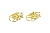 Brass Bird Charm, 10 Raw Brass Owl Shaped Charms With 1 Loop (28x16x0.60mm) A6631
