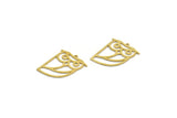 Brass Bird Charm, 12 Raw Brass Owl Shaped Charms With 1 Loop (27x22x0.60mm) A6628