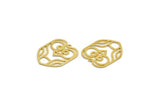 Brass Bird Charm, 8 Raw Brass Owl Shaped Charms With 1 Loop (26x20.5x0.60mm) A6634