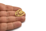 Brass Bird Charm, 8 Raw Brass Owl Shaped Charms With 1 Loop (26x20.5x0.60mm) A6634