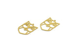 Brass Bird Charm, 10 Raw Brass Owl Shaped Charms With 1 Loop (26.5x19x0.60mm) A6625