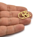 Brass Bird Charm, 10 Raw Brass Owl Shaped Charms With 1 Loop (26.5x19x0.60mm) A6625